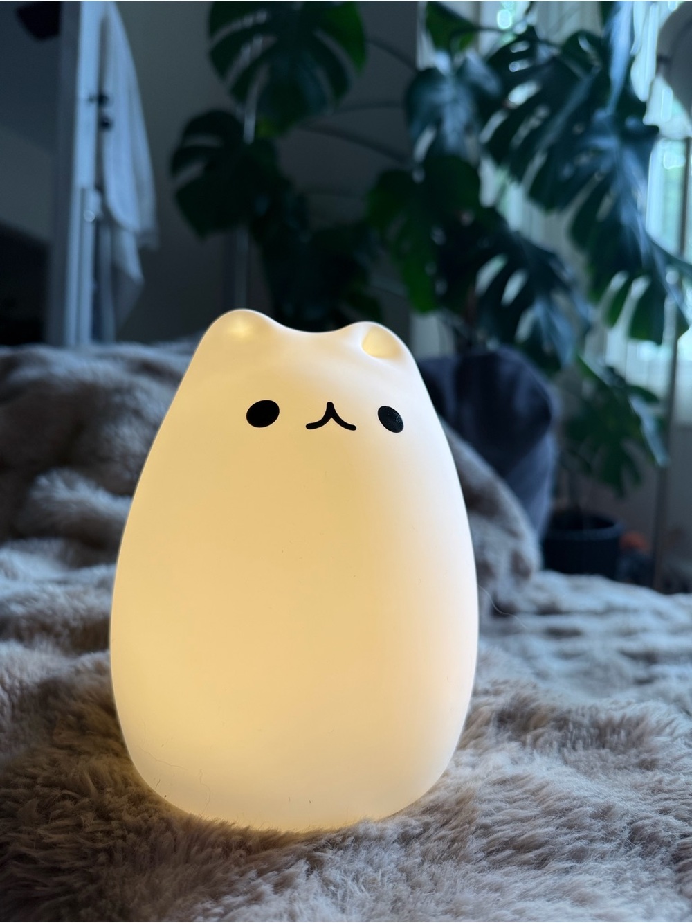 Kawaii Noodoll Cat Tap Control Night Light Silicone Rechargeable Lamp